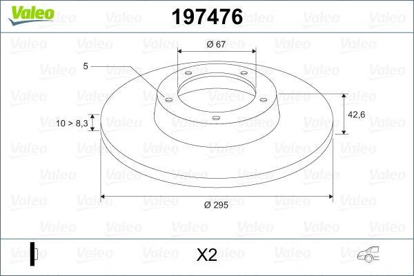 Valeo 197476 - Disc frana aaoparts.ro