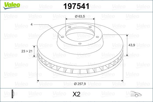 Valeo 197541 - Disc frana aaoparts.ro