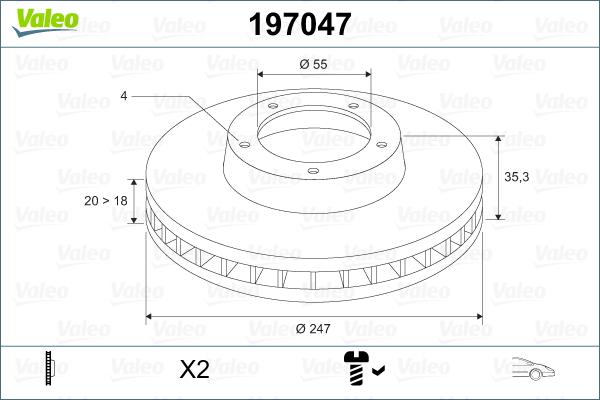 Valeo 197047 - Disc frana aaoparts.ro