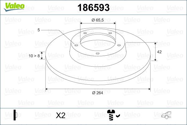 Valeo 186593 - Disc frana aaoparts.ro