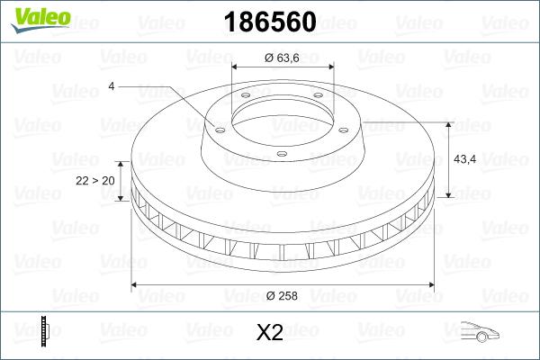 Valeo 186560 - Disc frana aaoparts.ro