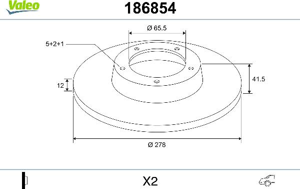 VALEO 186854 - Disc frana aaoparts.ro