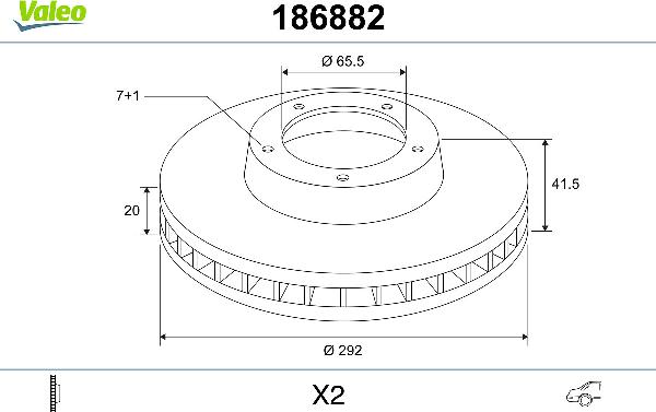 VALEO 186882 - Disc frana aaoparts.ro