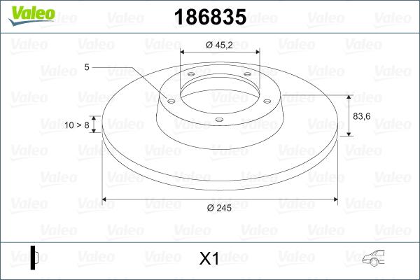 Valeo 186835 - Disc frana aaoparts.ro