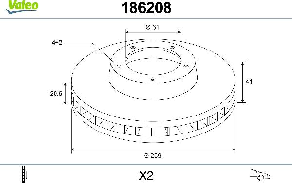 VALEO 186208 - Disc frana aaoparts.ro