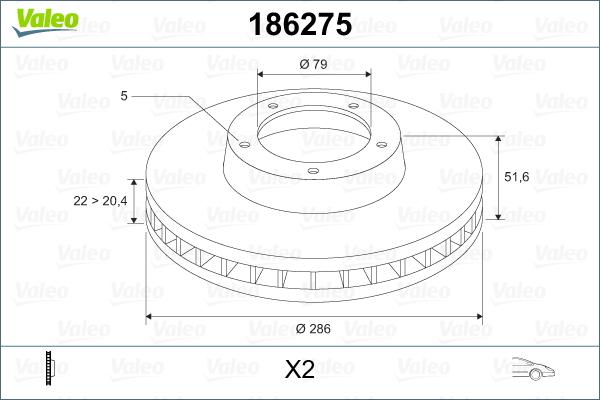 Valeo 186275 - Disc frana aaoparts.ro