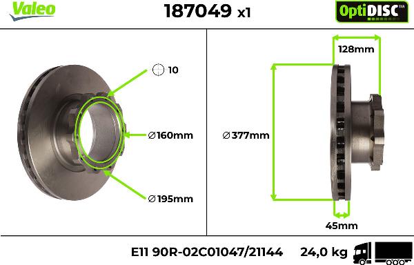 Valeo 187049 - Disc frana aaoparts.ro