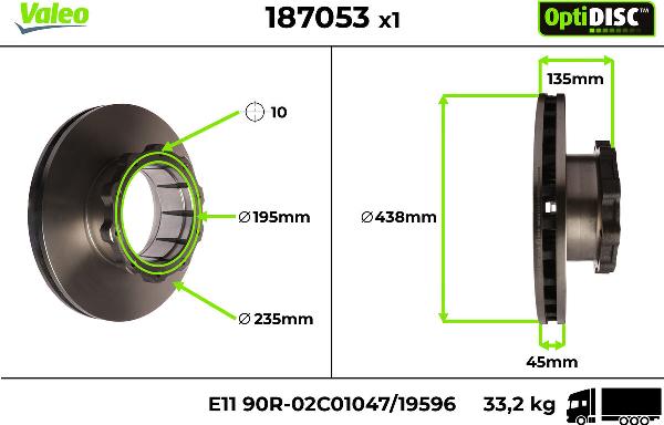 Valeo 187053 - Disc frana aaoparts.ro