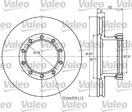 Valeo 187014 - Disc frana aaoparts.ro