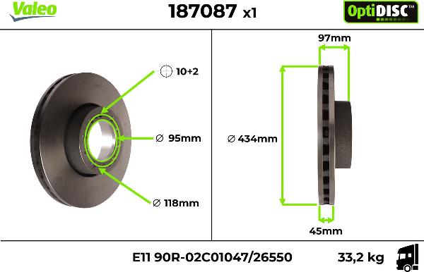 VALEO 187087 - Disc frana aaoparts.ro