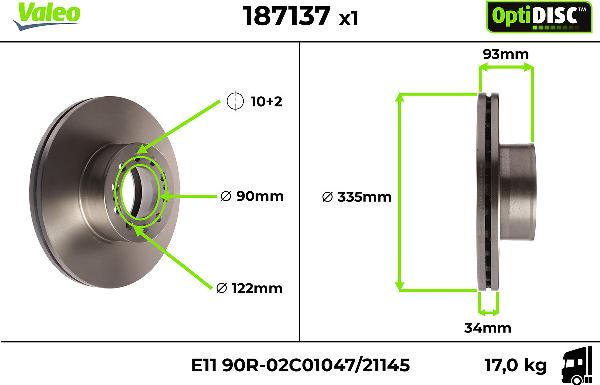 Valeo 187 137 - Disc frana aaoparts.ro