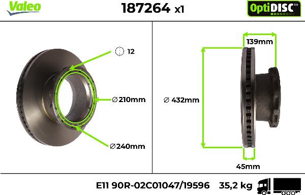 Valeo 187264 - Disc frana aaoparts.ro