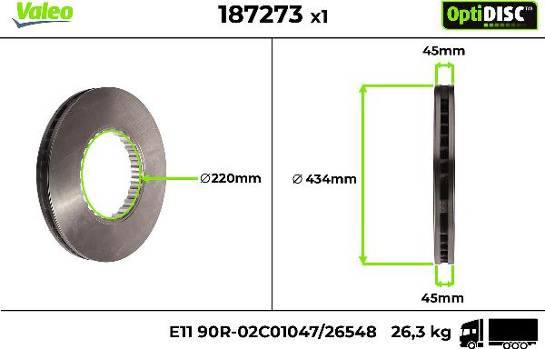 Valeo 187273 - Disc frana aaoparts.ro