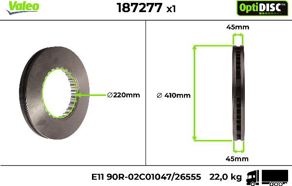 Valeo 187277 - Disc frana aaoparts.ro