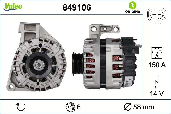 VALEO 849106 - Generator / Alternator aaoparts.ro
