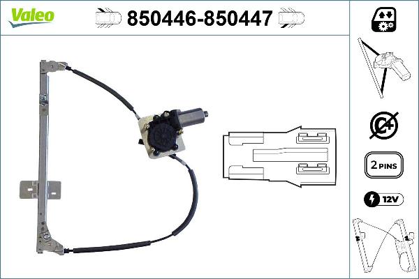 VALEO 850446 - Mecanism actionare geam aaoparts.ro