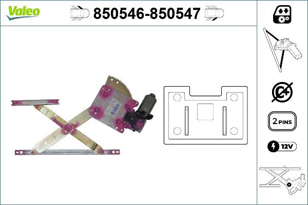 VALEO 850546 - Mecanism actionare geam aaoparts.ro