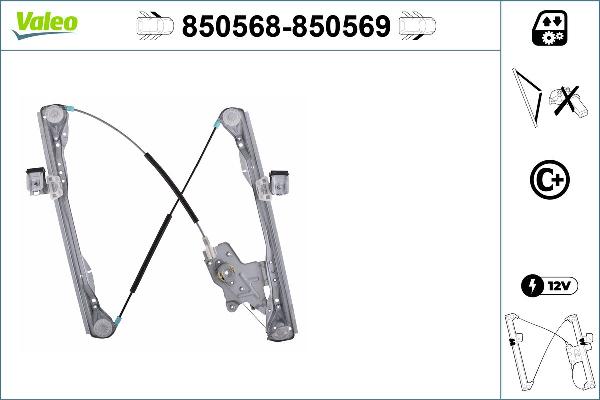 VALEO 850568 - Mecanism actionare geam aaoparts.ro