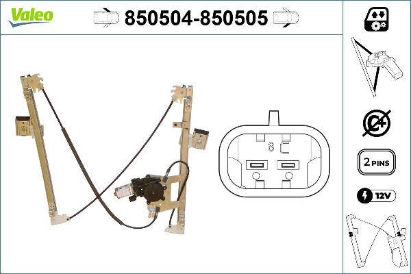 VALEO 850504 - Mecanism actionare geam aaoparts.ro
