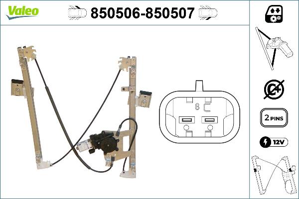VALEO 850506 - Mecanism actionare geam aaoparts.ro