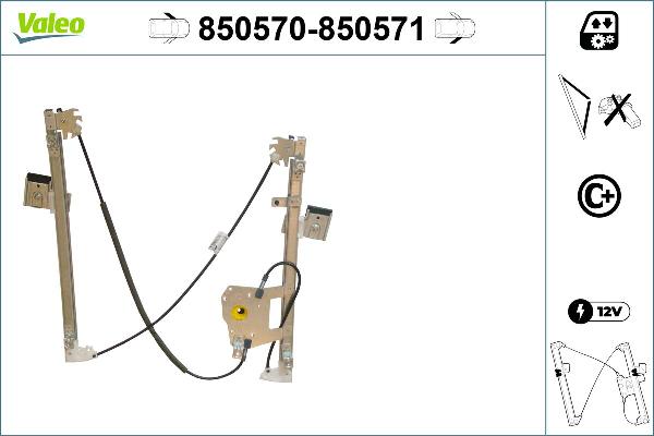 VALEO 850570 - Mecanism actionare geam aaoparts.ro