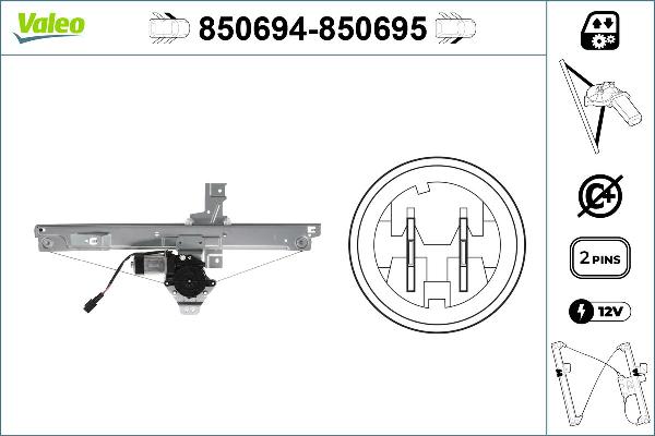 Valeo 850694 - Mecanism actionare geam aaoparts.ro
