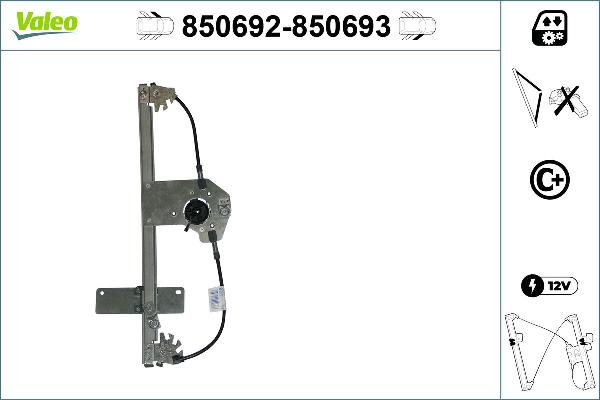 Valeo 850692 - Mecanism actionare geam aaoparts.ro