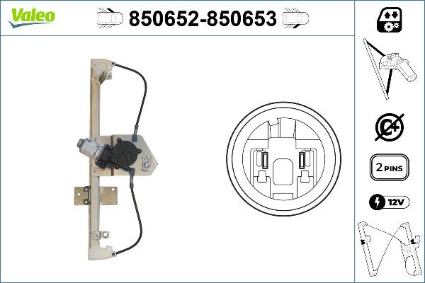 VALEO 850652 - Mecanism actionare geam aaoparts.ro