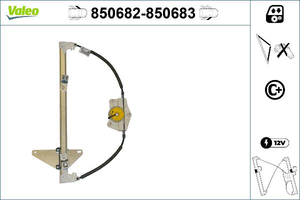 VALEO 850682 - Mecanism actionare geam aaoparts.ro