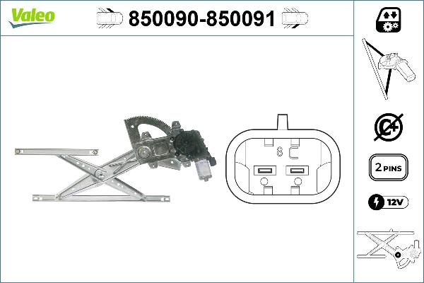 VALEO 850090 - Mecanism actionare geam aaoparts.ro
