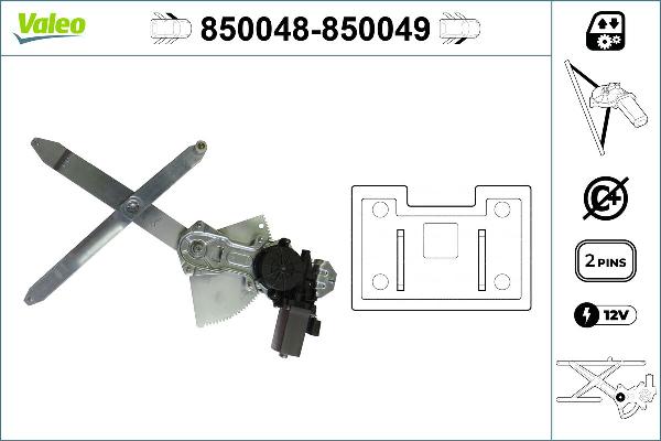 VALEO 850048 - Mecanism actionare geam aaoparts.ro