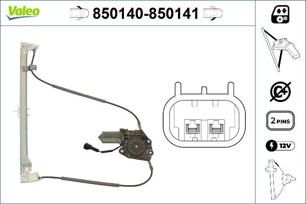 VALEO 850140 - Mecanism actionare geam aaoparts.ro
