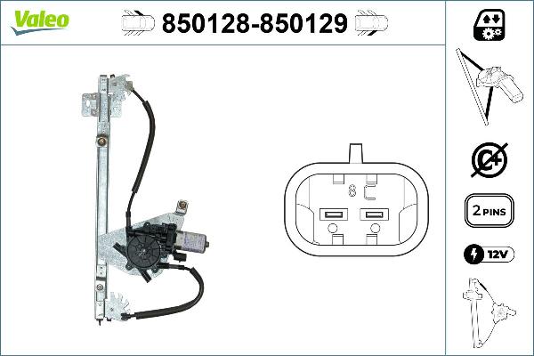 VALEO 850128 - Mecanism actionare geam aaoparts.ro