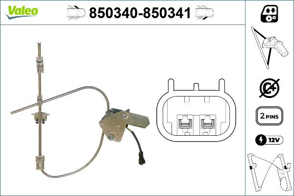 VALEO 850340 - Mecanism actionare geam aaoparts.ro