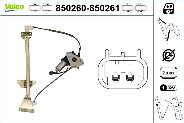 VALEO 850260 - Mecanism actionare geam aaoparts.ro