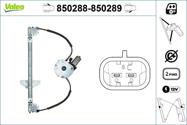 VALEO 850288 - Mecanism actionare geam aaoparts.ro