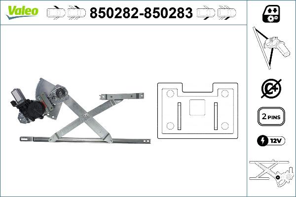 VALEO 850282 - Mecanism actionare geam aaoparts.ro