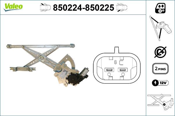 VALEO 850224 - Mecanism actionare geam aaoparts.ro