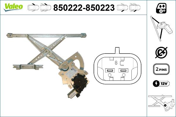 VALEO 850222 - Mecanism actionare geam aaoparts.ro