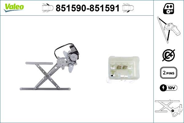 Valeo 851590 - Mecanism actionare geam aaoparts.ro