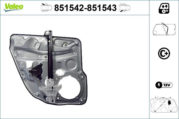 VALEO 851542 - Mecanism actionare geam aaoparts.ro