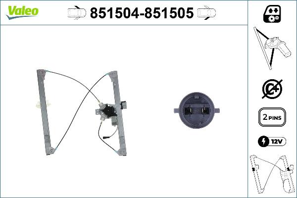 VALEO 851504 - Mecanism actionare geam aaoparts.ro