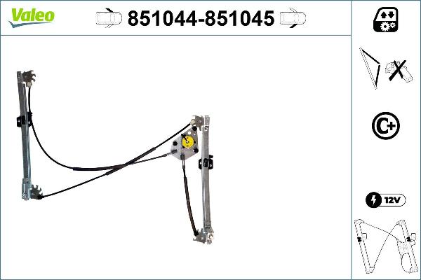 VALEO 851044 - Mecanism actionare geam aaoparts.ro