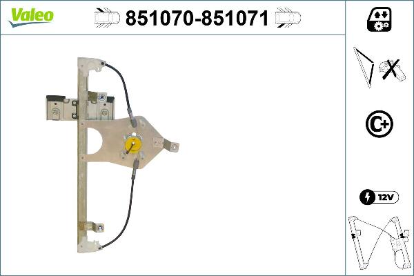 VALEO 851070 - Mecanism actionare geam aaoparts.ro