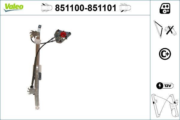 VALEO 851100 - Mecanism actionare geam aaoparts.ro