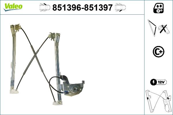 Valeo 851396 - Mecanism actionare geam aaoparts.ro