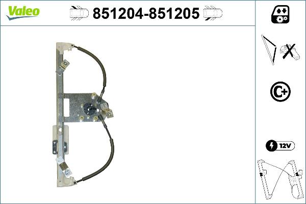 VALEO 851204 - Mecanism actionare geam aaoparts.ro