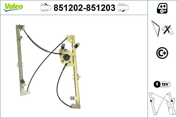 VALEO 851202 - Mecanism actionare geam aaoparts.ro