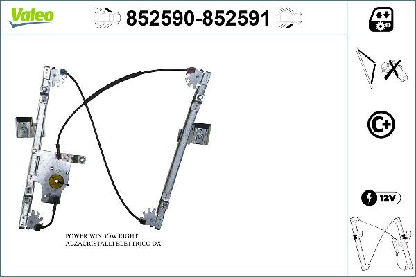 VALEO 852590 - Mecanism actionare geam aaoparts.ro