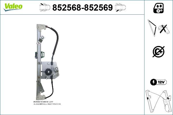 VALEO 852568 - Mecanism actionare geam aaoparts.ro